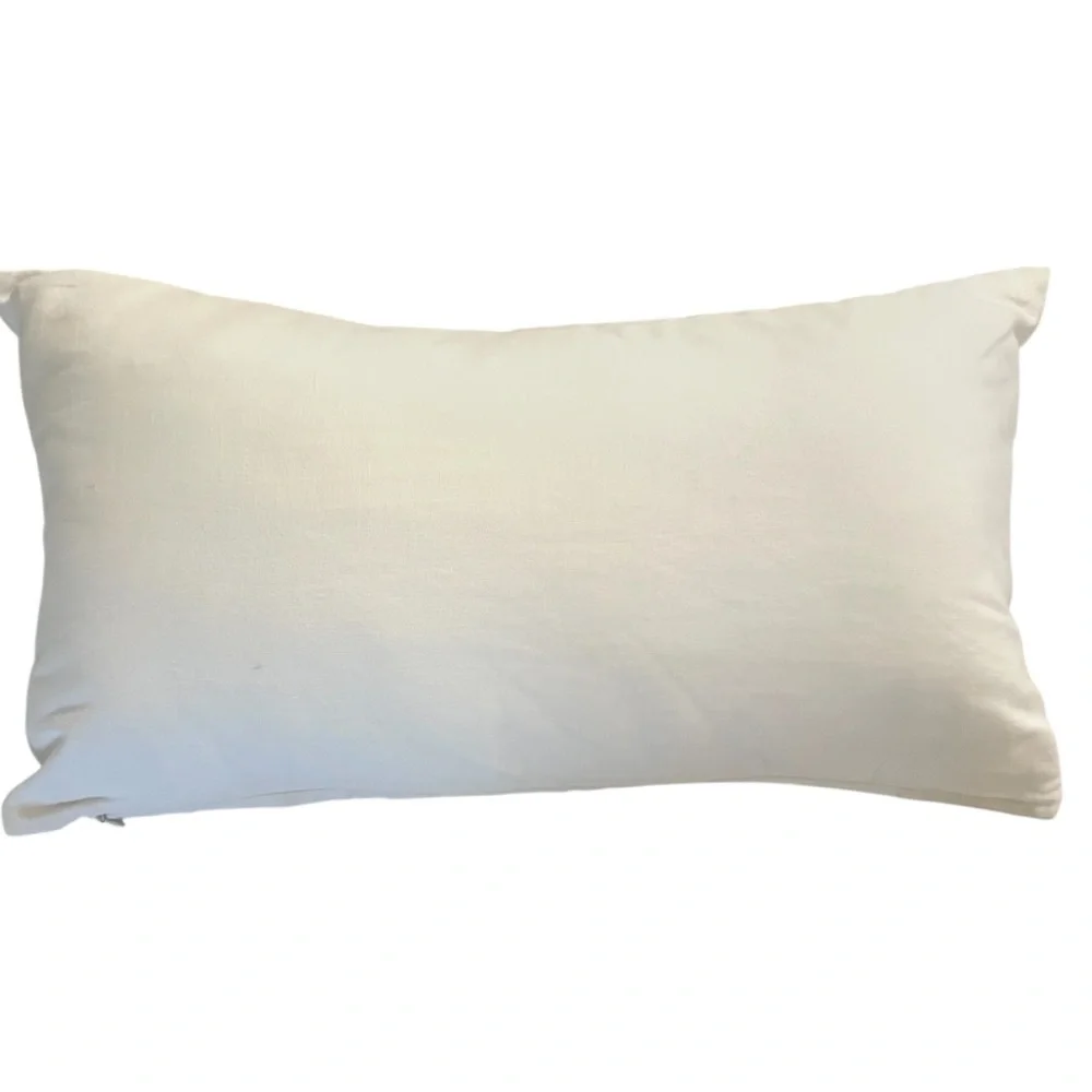 West Elm Dragonfly Beaded White Gold Canvas Pillow Cover NWT